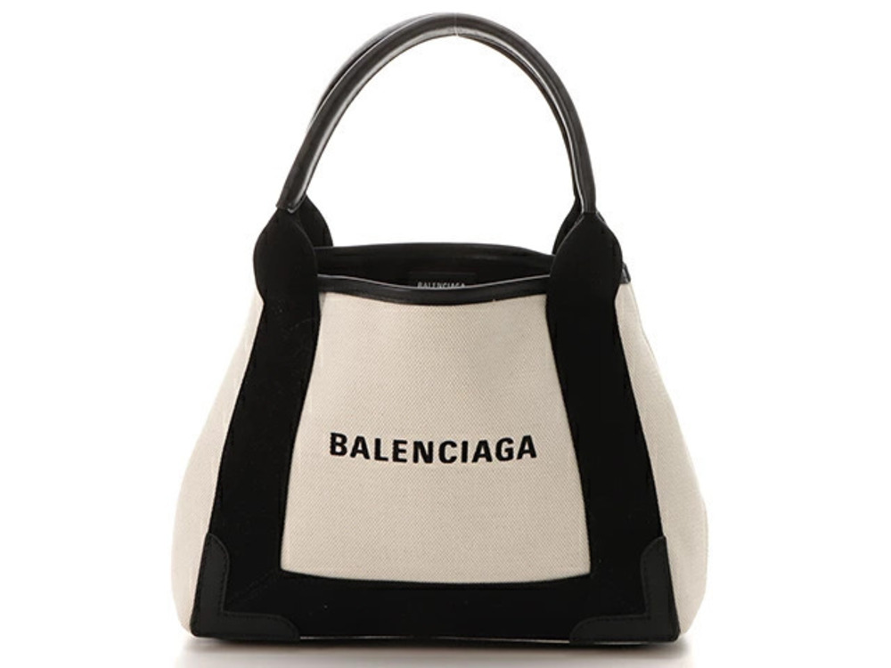 Balenciaga Navy Blue Cabas Canvas Tote Bag Shoulder Pouch